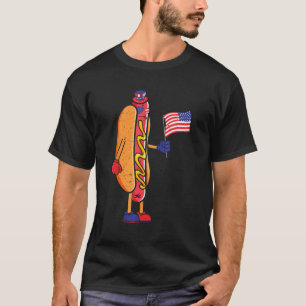 Hot dog 4th of July Sunglasses American Flag Patr T-Shirt