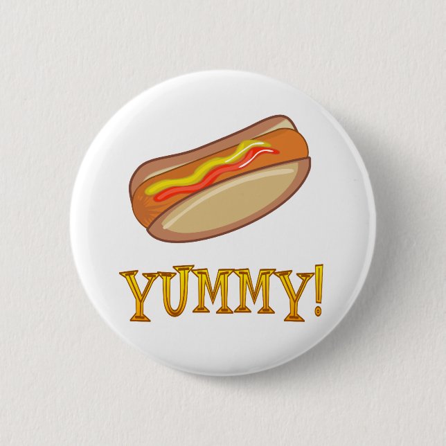 Hot Dog 6 Cm Round Badge (Front)