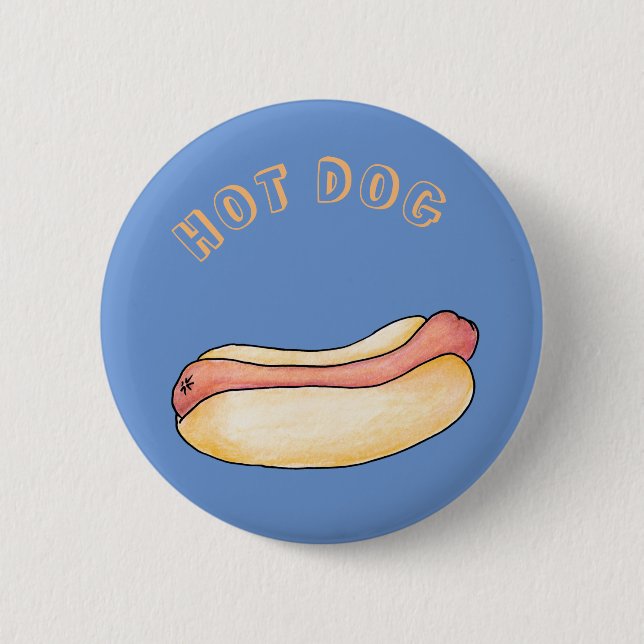 Hot dog 6 cm round badge (Front)