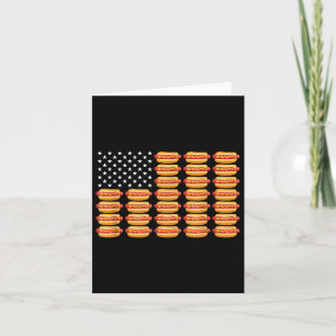 Hot Dog American Flag July 4th Patriotic Summer Bb Card