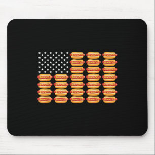 Hot Dog American Flag July 4th Patriotic Summer Bb Mouse Pad
