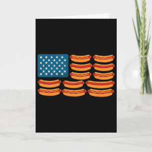 Hot Dog American Flag Patriotic Bbq Usa Funny 4th Card