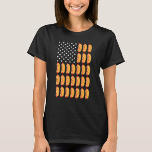 Hot Dog American Flag Patriotic Fourth Of July Nat T-Shirt