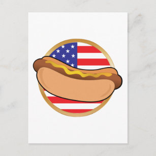 Hot Dog American Flag Postcard