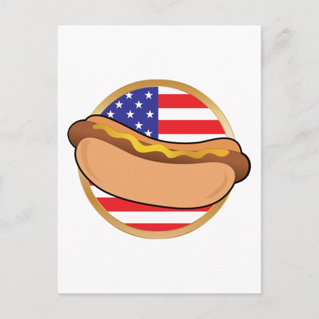 Hot Dog American Flag Postcard (Front)