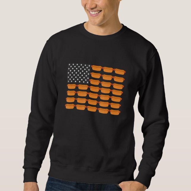 Hot Dog American Flag Sweatshirt (Front)