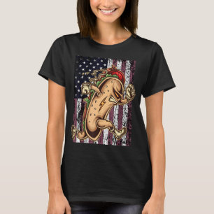 Hot Dog American Flag USA Patriotic Cookout Grill T-Shirt