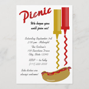 Hot Dog and Condiments Invitation