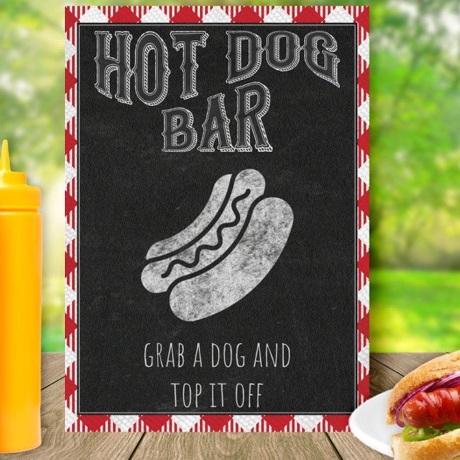 Hot Dog Bar I Do BBQ Party Sign (Creator Uploaded)