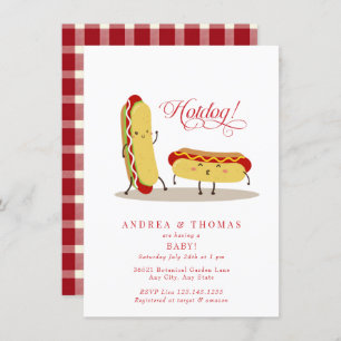 Hot dog   BBQ   Couples Baby Shower Invitation