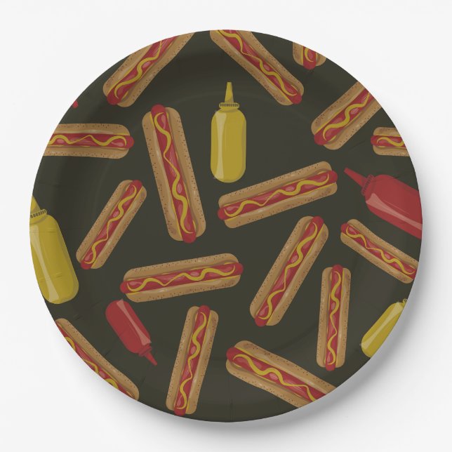 Hot dog BBQ Paper Plate (Front)