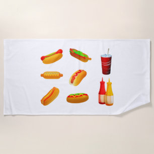 Hot dog beach towel. towel