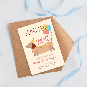 Hot Dog Birthday A Weenie Bit Older Party Invitation