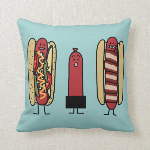 Hot dog bros. Chicago style Bacon wrapped wiener Cushion