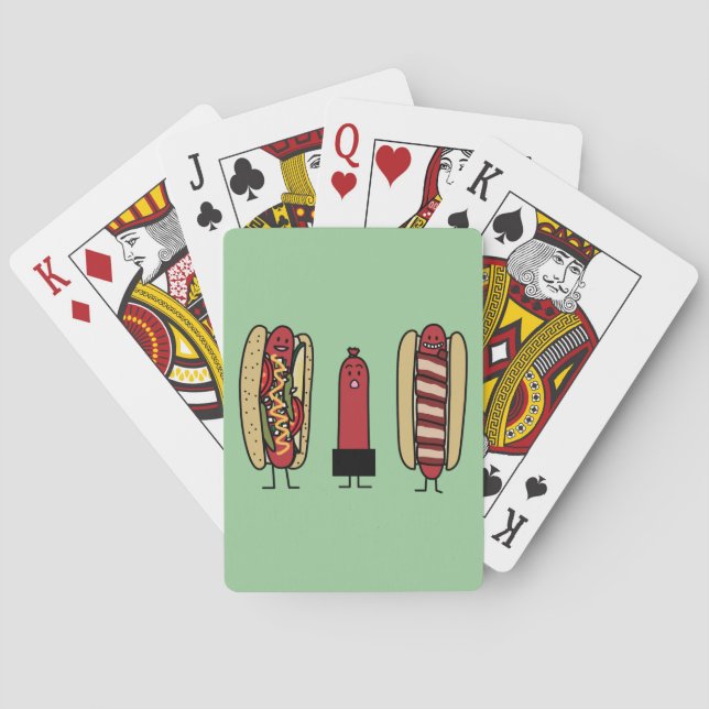 Hot dog bros. Chicago style Bacon wrapped wiener Playing Cards (Back)