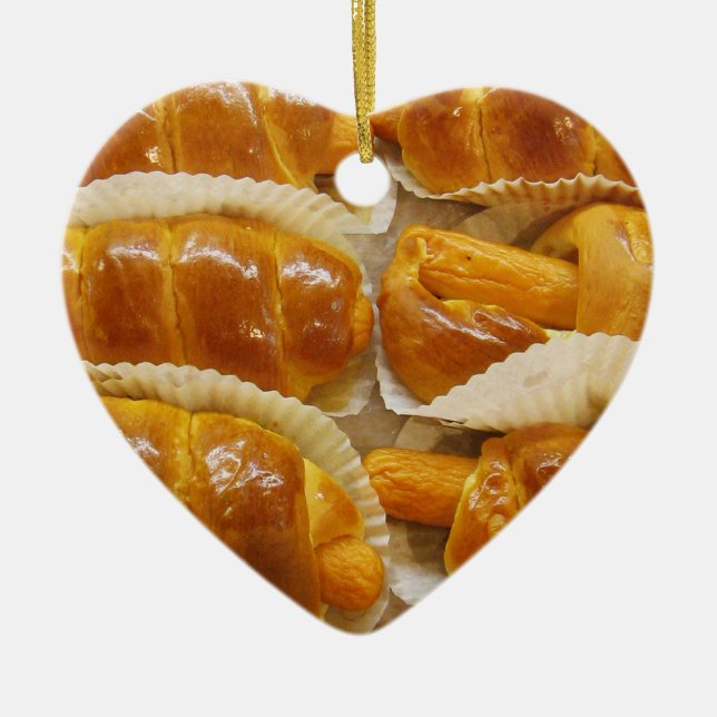 Hot Dog Cake ... Asian Dessert Food Ceramic Tree Decoration (Front)