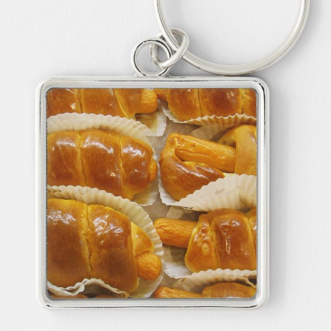 Hot Dog Cake ... Asian Dessert Food Key Ring (Front)