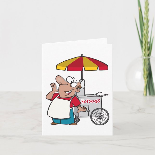 Hot Dog Cart Vendor Street Food Seller Card (Creator Uploaded)