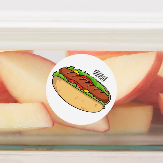 Hot dog cartoon illustration  (Affixed)