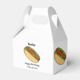 Hot dog cartoon illustration favour box
