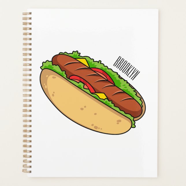 Hot dog cartoon illustration planner (Front)