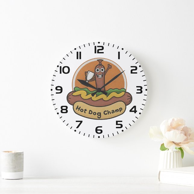 Hot Dog Champ Large Clock (Creator Uploaded)