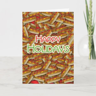 Hot Dog Christmas Happy Holidays Meat Business Holiday Card