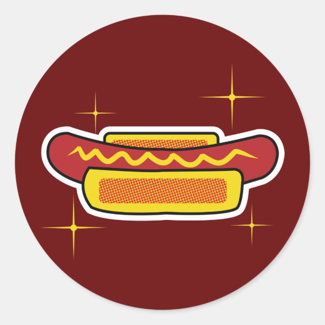 Hot Dog Classic Round Sticker (Front)