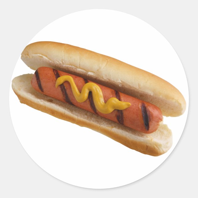 Hot Dog Classic Round Sticker (Front)