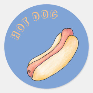 Hot dog classic round sticker