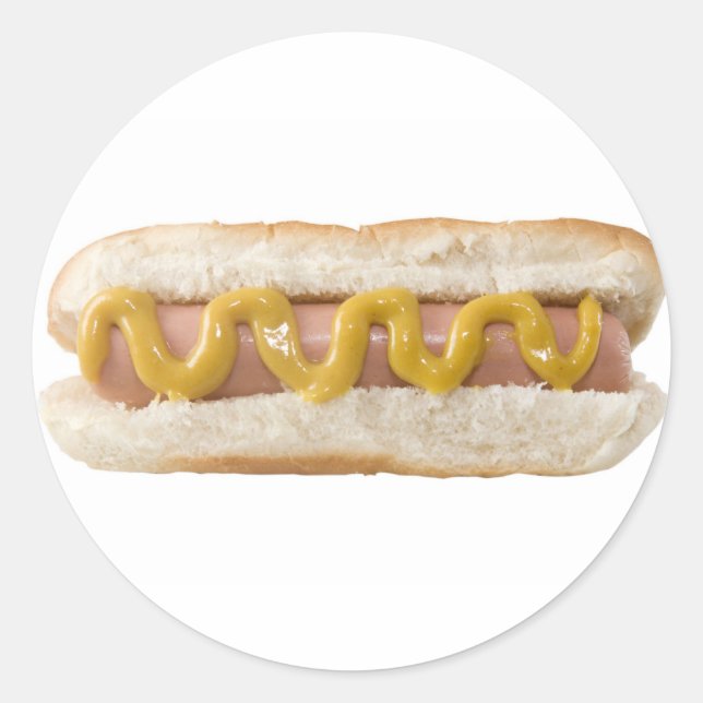 hot dog classic round sticker (Front)