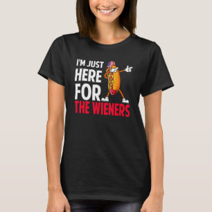 Hot Dog Dabbing I'm Just Here For The Wieners 4th  T-Shirt
