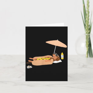 Hot Dog Dachshund Beach Summer Funny Wiener Dog Card