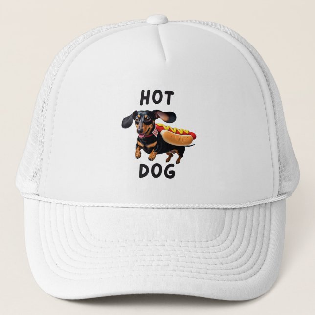 Hot Dog Dachshund Cap – Funny Dog Lover Hat (Front)