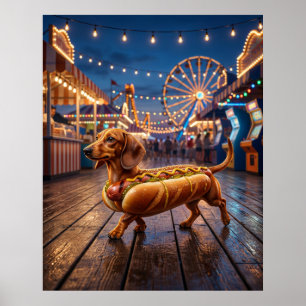 Hot Dog Dachshund Poster