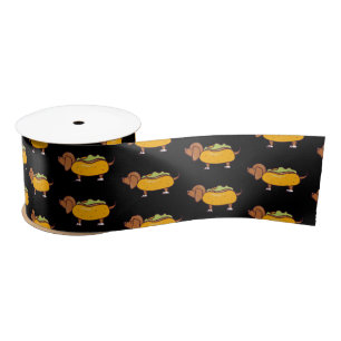 Hot Dog Dachshund Ribbon Satin Ribbon