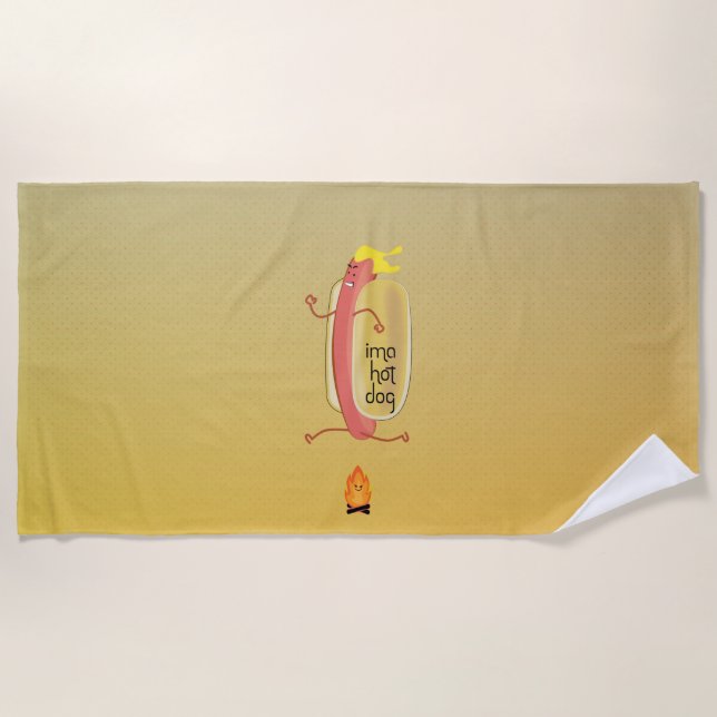 Hot Dog Dare Devil Beach Towel (Front)
