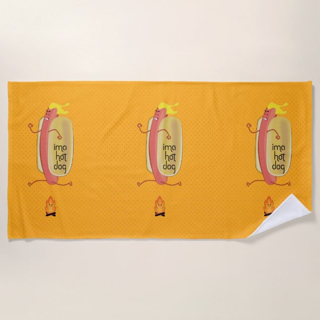 Hot Dog Dare Devil Beach Towel (Front)