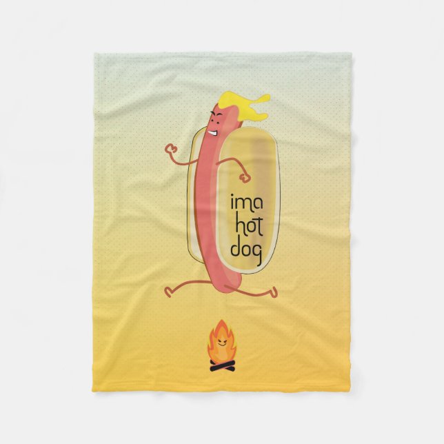 Hot Dog Dare Devil Fleece Blanket (Front)