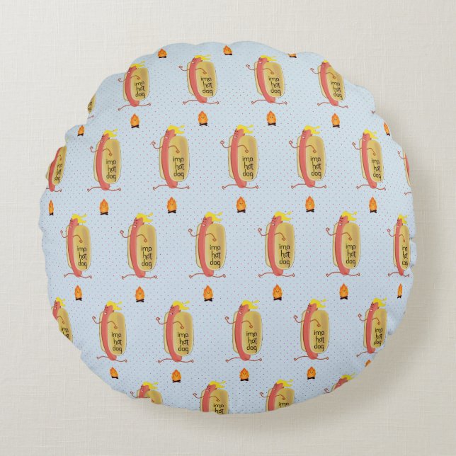 Hot Dog Dare Devil Round Cushion (Front)
