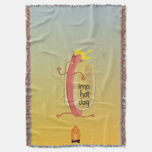 Hot Dog Dare Devil Throw Blanket