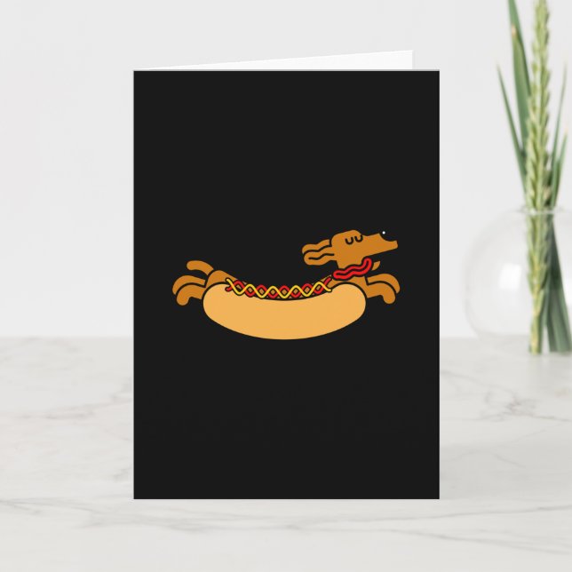 Hot dog Daschund Card (Front)