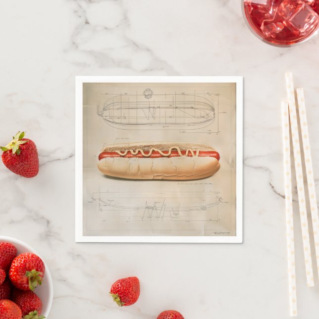 Hot Dog Diagram Napkin (Insitu)