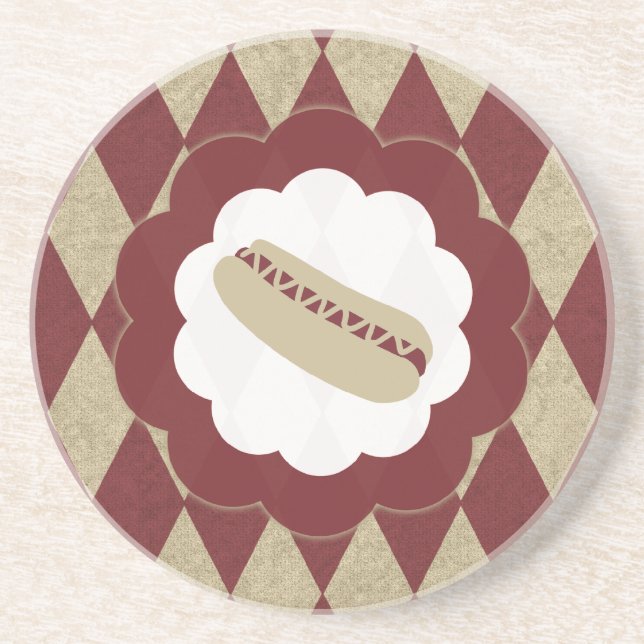 hot dog diamonds coaster (Front)