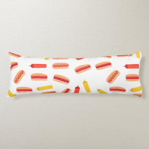 Hot Dog Fast Food BBQ Pattern  Body Cushion