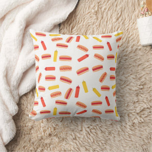 Hot Dog Fast Food BBQ Pattern  Cushion