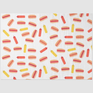 Hot Dog Fast Food BBQ Pattern  Tissue Paper