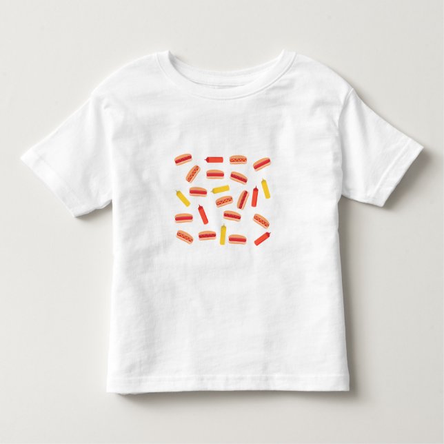 Hot Dog Fast Food BBQ Pattern  Toddler T-Shirt (Front)
