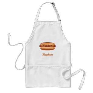 Hot Dog Fast Food Illustration With Custom Name Standard Apron