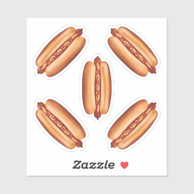 Hot Dog Fast Food Illustrations Sticker (Sheet)